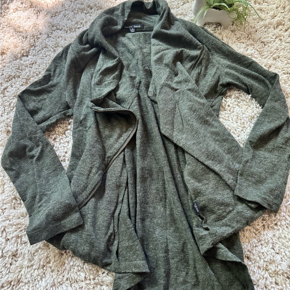 Sweet rain unique greenish grey flowy street summer spring fashion cardi…